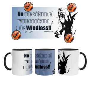 Taza "RAMBO NO SIENTE EL MECANISMO DE WINDLASS" color negro