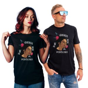 Camiseta "SI ME QUERÉIS, IRSE AL PODÓLOGO" color negro