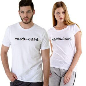 Camiseta "PODÓLOG@S" color blanco
